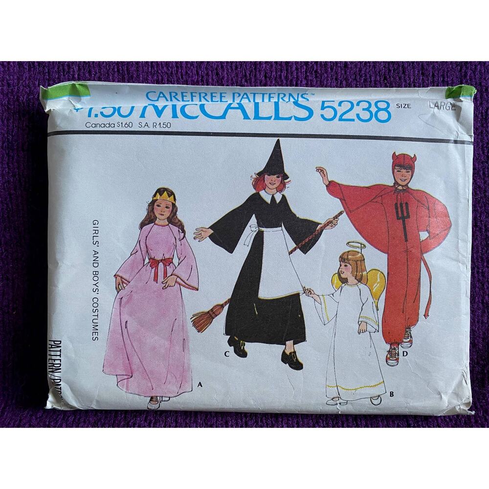 McCalls sewing pattern 5238 childs angel princess costume